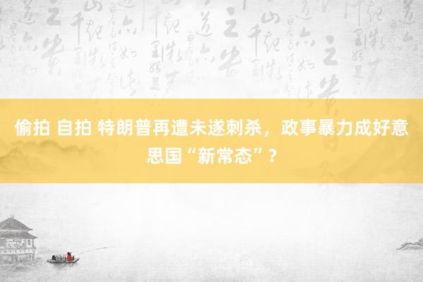 偷拍 自拍 特朗普再遭未遂刺杀，政事暴力成好意思国“新常态”？