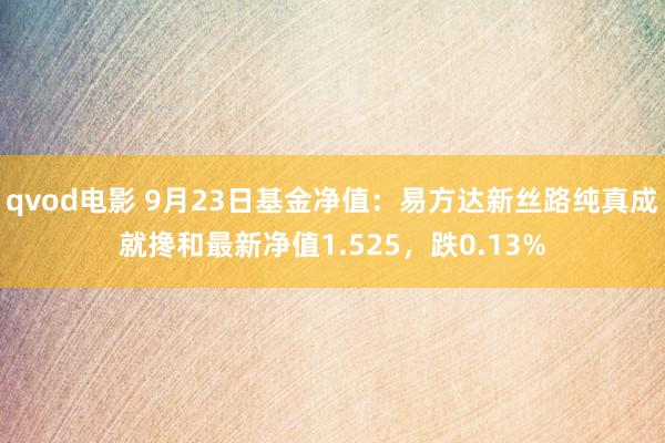 qvod电影 9月23日基金净值：易方达新丝路纯真成就搀和最新净值1.525，跌0.13%