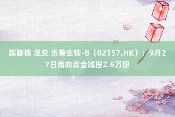 踩脚袜 足交 乐普生物-B（02157.HK）：9月27日南向资金减捏2.6万股