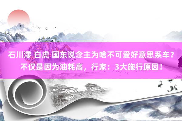 石川澪 白虎 国东说念主为啥不可爱好意思系车？不仅是因为油耗高，行家：3大施行原因！