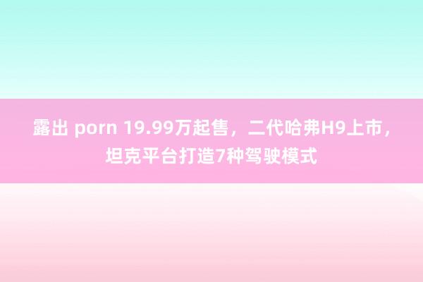 露出 porn 19.99万起售，二代哈弗H9上市，坦克平台打造7种驾驶模式