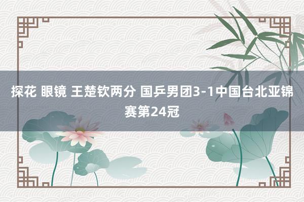 探花 眼镜 王楚钦两分 国乒男团3-1中国台北亚锦赛第24冠