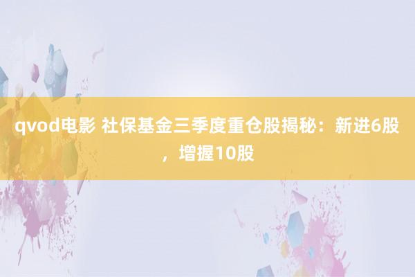 qvod电影 社保基金三季度重仓股揭秘：新进6股，增握10股