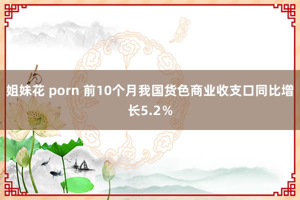 姐妹花 porn 前10个月我国货色商业收支口同比增长5.2％