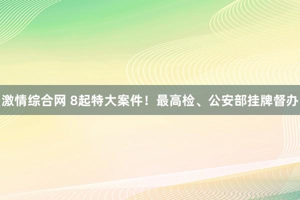 激情综合网 8起特大案件！最高检、公安部挂牌督办