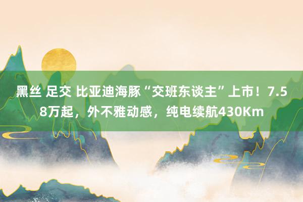 黑丝 足交 比亚迪海豚“交班东谈主”上市！7.58万起，外不雅动感，纯电续航430Km