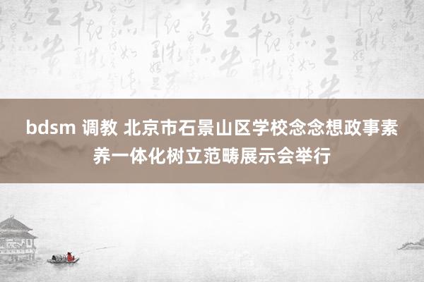 bdsm 调教 北京市石景山区学校念念想政事素养一体化树立范畴展示会举行