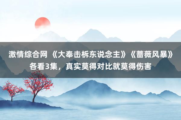 激情综合网 《大奉击柝东说念主》《蔷薇风暴》各看3集，真实莫得对比就莫得伤害