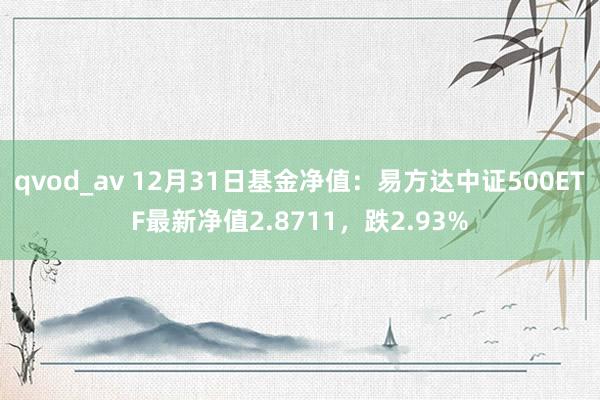 qvod_av 12月31日基金净值：易方达中证500ETF最新净值2.8711，跌2.93%