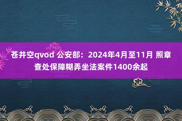 苍井空qvod 公安部：2024年4月至11月 照章查处保障糊弄坐法案件1400余起