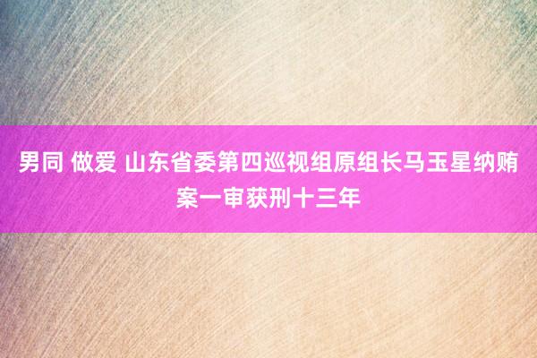 男同 做爱 山东省委第四巡视组原组长马玉星纳贿案一审获刑十三年