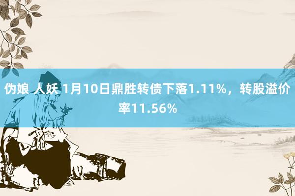 伪娘 人妖 1月10日鼎胜转债下落1.11%，转股溢价率11.56%