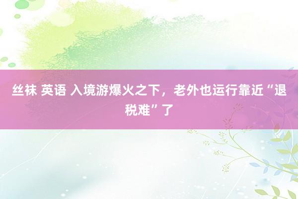 丝袜 英语 入境游爆火之下，老外也运行靠近“退税难”了